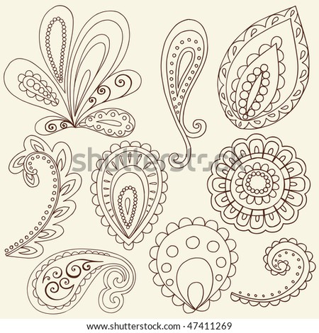 Logo Design Rubric on Henna Paisley Vector Illustration Doodle Design Elements 47411269 Jpg