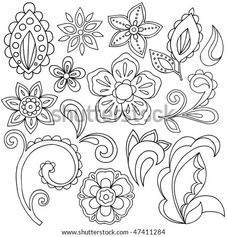 stock vector HandDrawn Abstract Henna Paisley Vector Illustration Doodle