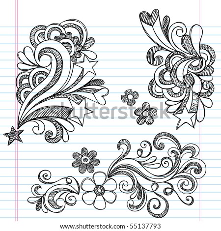 Logo Design University on Stock Vector   Hand Drawn Back To School Hearts  Swirls  Flowers  And