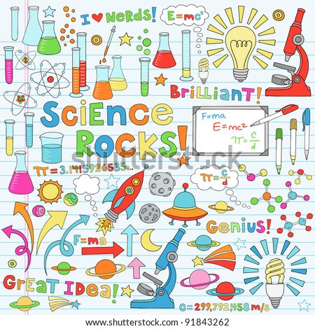 Logo Design Quiz on Science Back To School Notebook Doodles Vector Illustration Design