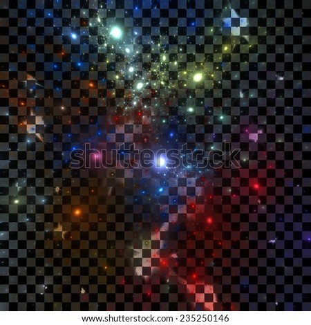 Sparkle starry night sky. Fantasy shiny background for Christmas designs. Fractal art