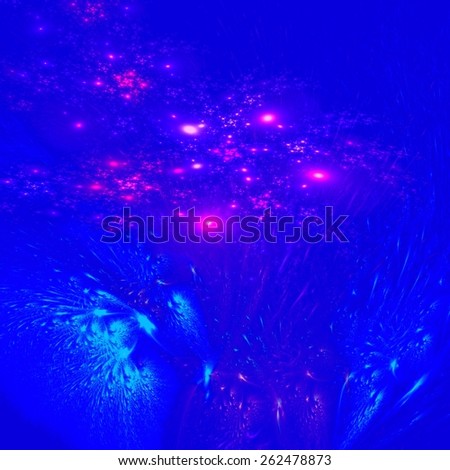 Artistic abstraction on the subject of art, spirituality, painting, music , visual effects and creative technologies composed of clouds of fractal foam and abstract lights