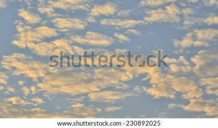 Golden cloud with sunset back ground