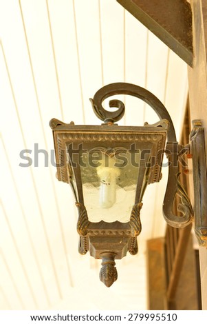 Outdoor wall lantern.Vintage lamp case