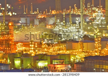 twilight time of oil and petrochemical plant