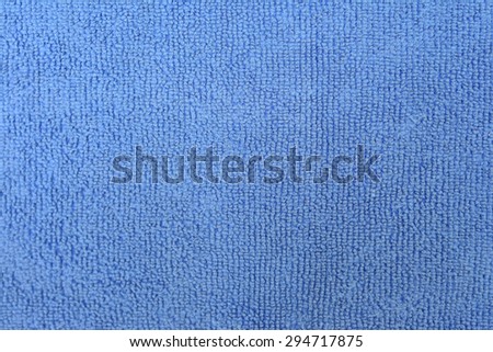 Close up Blue micro fiber cloth texture