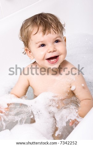 Baby Bath Water on Baby Splashing In Bath Stock Photo 7342252   Shutterstock