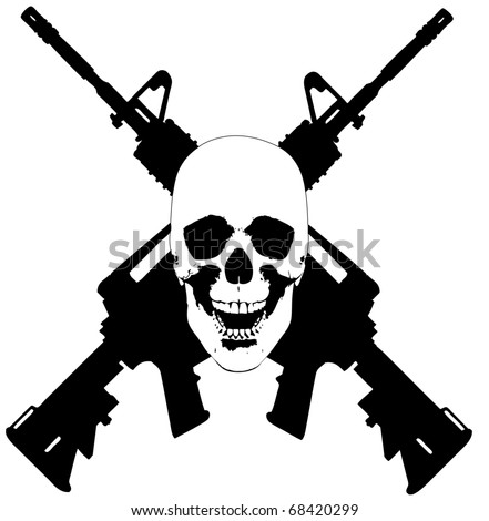 Skull Tattoo Designs on Skull And Guns   Vector Illustration  Could Be Used For A Tattoo