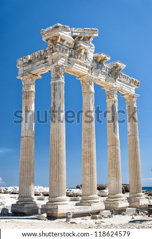 The Temple of Apollo situated in the Turkish town of Side.