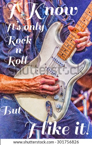 A digital painting of a heavy metal hard rock guitarist doing a guitar solo on stage.