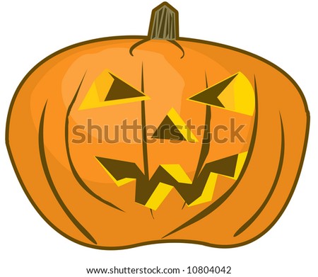 illustration of a carved out jack-o-lantern halloween pumpkin
