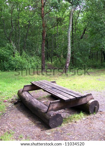 a picnic or barbeque area deep in the heart of Torekov woods in sweden.