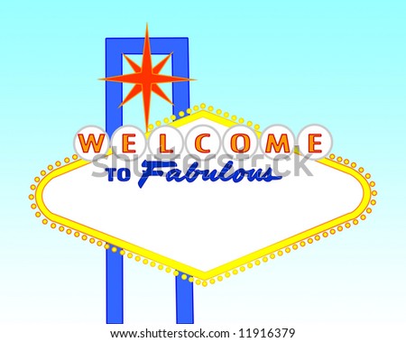 illustration of the neon illuminated Las Vegas sign left blank for your text