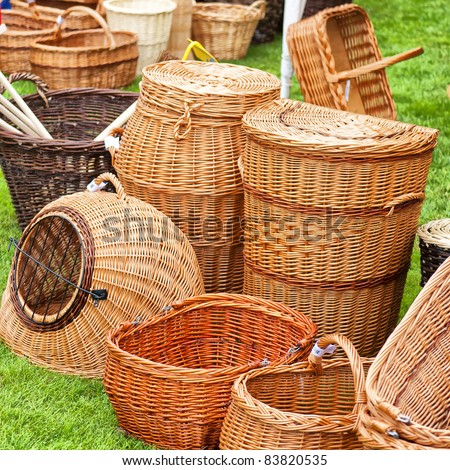 A selection of hand crafted wicker baskets for many uses.