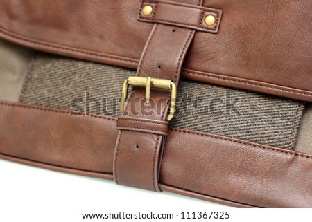 Satchel bag with gold buckle