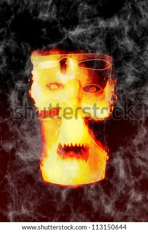 Scary mask illustration - Fear sorcery - Halloween theme