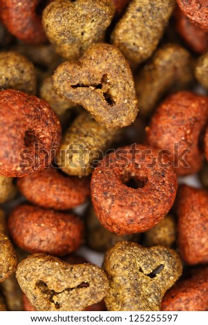A top view of a dog food (Texture/Background)