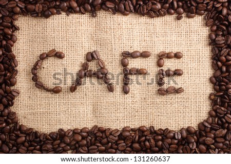 Photo of Cafe beans word