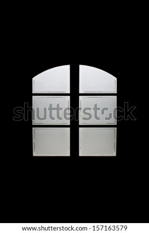 Window with frosted glass on black background