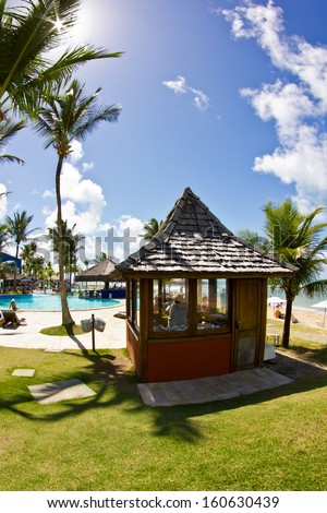 Sunny day at the Arraial d\'Ajuda Eco Resort in Bahia - Brazil.