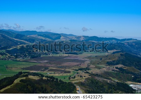 Valley of farm land near Wellington, New Zealand
