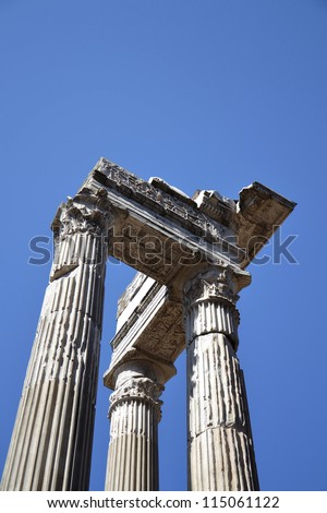 Ionic Columns in the centre of Rome, Italy