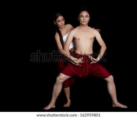 Practice to Body language Thai dance master - According to Characters of Performing arts of Thailand - Studio Shot