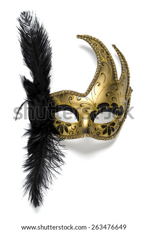 Female carnival mask isolated on white background