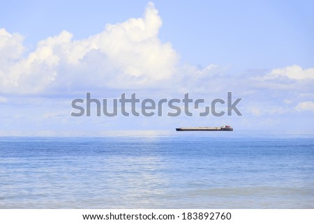 Cargo ship in the sea