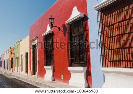Colonial architecture in Campeche (Mexico)