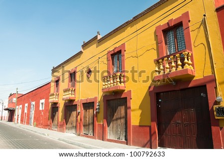 Colonial architecture in Cholula, Puebla (Mexico)
