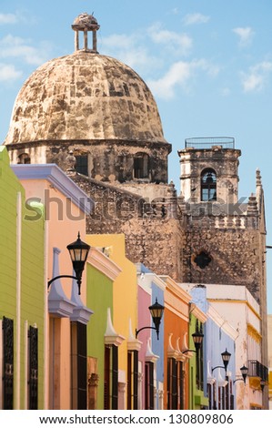 Colonial Architecture In Campeche (Mexico)