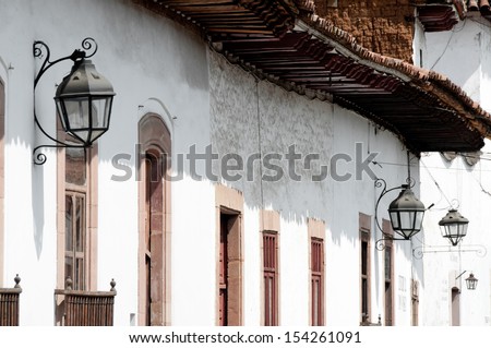 Colonial architecture in Patzcuaro (Mexico)