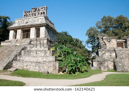 Temple of the Sun at the Mayan ruins of Palenque in Mexico