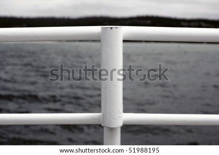 Blue Guard Rail on a boat