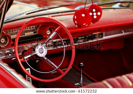 stock photo classic red vintage car