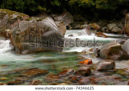 tropical waterfall in glacier country