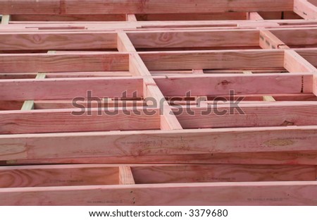 wood framing for the walls of a new house