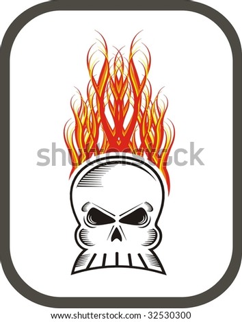 skull tattoos with flames. custom skull tattoos. Flaming
