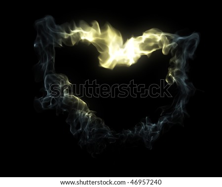 ethereal glowing smoke heart