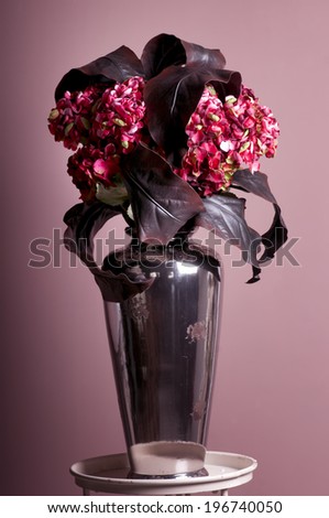 bouquet of hydrangea in a vase