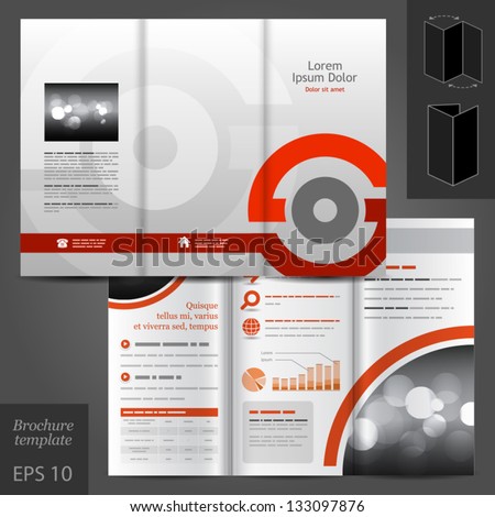 Vector gray brochure template design with red round elements EPS 10 Vector gray brochure template design with red round elements EPS 10