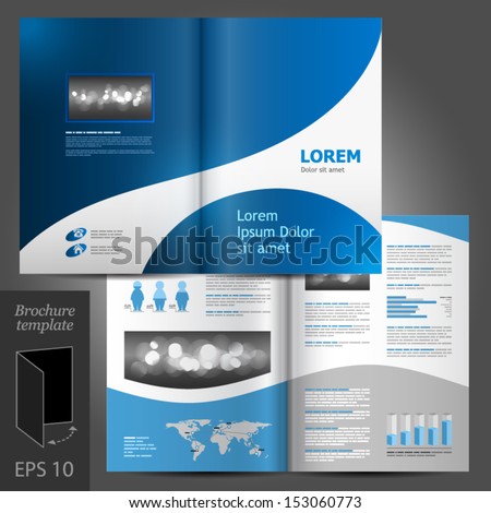 Vector Blue Brochure Template Design. Eps 10