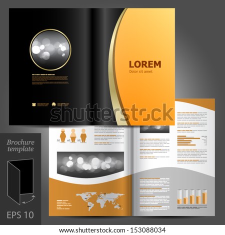 Vector classic brochure template design with golden elements EPS 10 Vector classic brochure template design with golden elements EPS 10