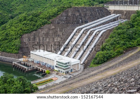 The power station at the Srinakarin Dam in Thailand.