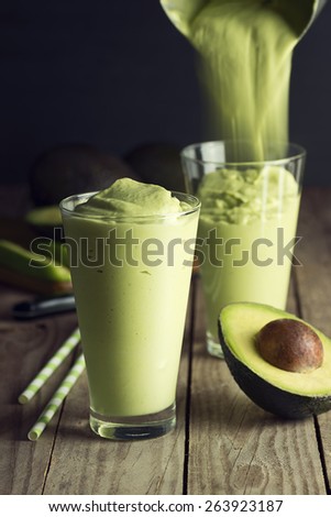 Avocado Shake or Smoothie, Made with Fresh Avocados and Vanilla Ice Cream or Non Dairy Milk and Ice