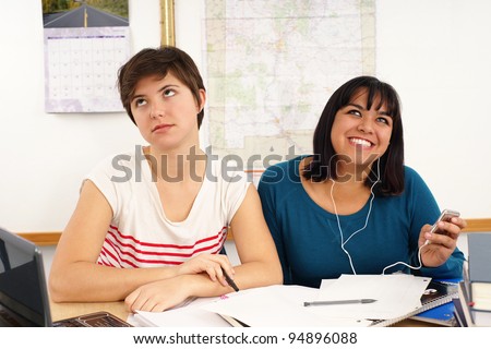 Student Can\'t Study While Her Friend is Listening to Music