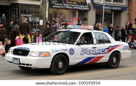 TORONTO - APRIL 8: A police vehicle on April 8, 2012 in Toronto. The Toronto Police is the largest municipal police service in Canada and second largest police force in Canada after the RCMP.