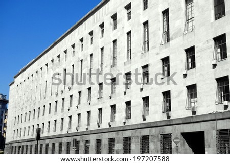 MILAN, ITALY - APRIL 17, 2014: The courthouse building in Milan.
