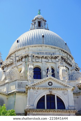 VENICE, ITALY - MAY 13, 2014: Santa Maria della Salute church in Venice, Italy.